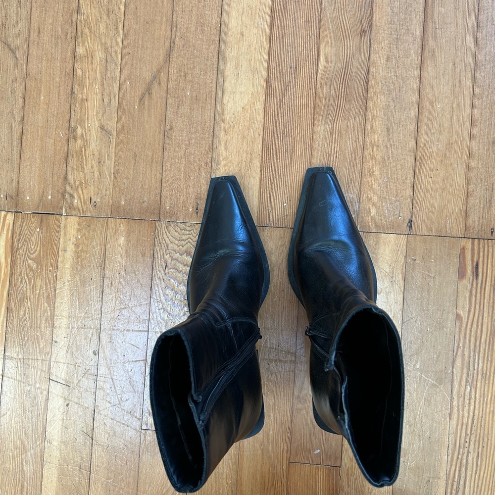 Black Leather Mango Boots